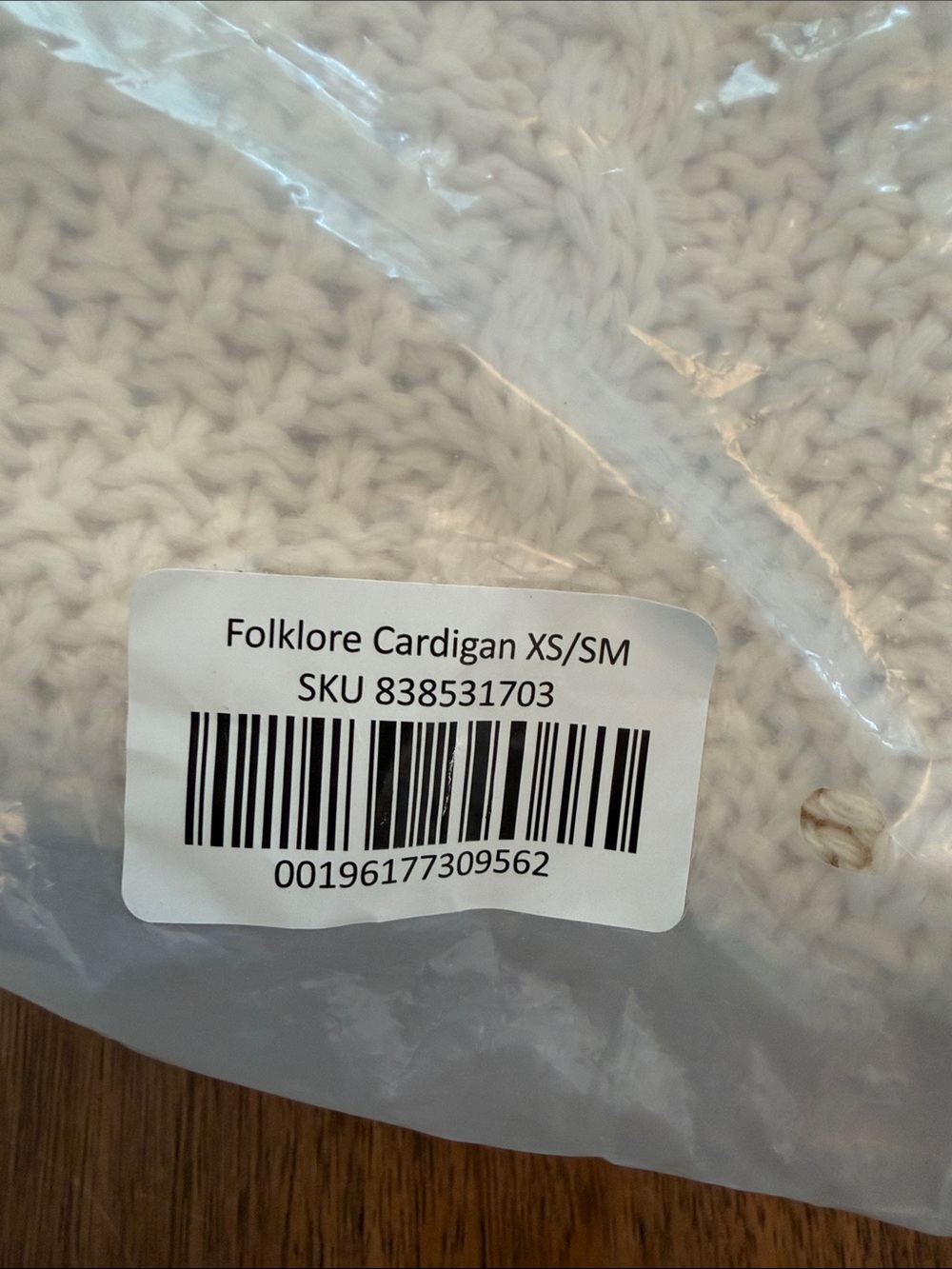 NEW IN PACKAGE Taylor Swift Folklore Cardigan XS/SM Official Authentic - Picture 3 of 5